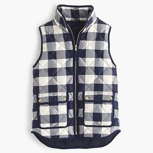 NWT J. Crew Buffalo Check Excursion Down Vest
